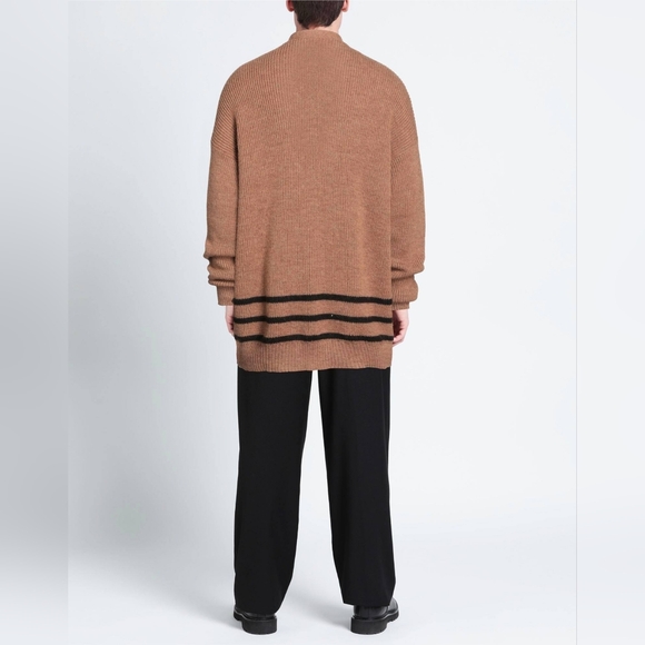NWT Dsquared2 Men's Tan Cardigan Sweater, Size Medium, Made In Italy - Picture 3 of 7